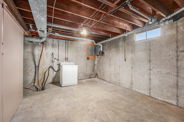 below grade area with washer / clothes dryer