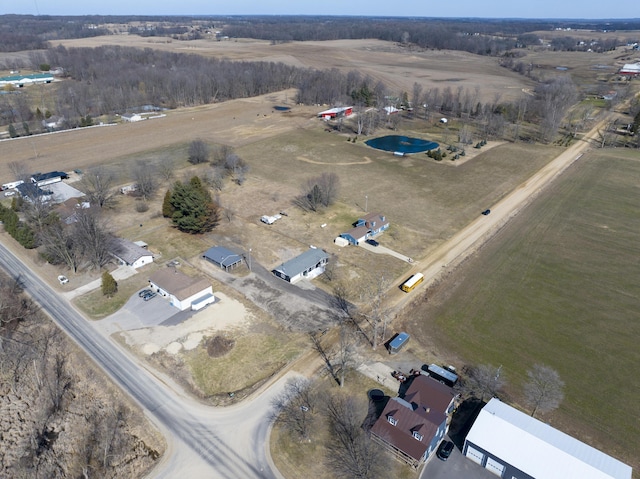 aerial view featuring a rural view