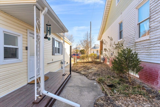 view of yard with a deck