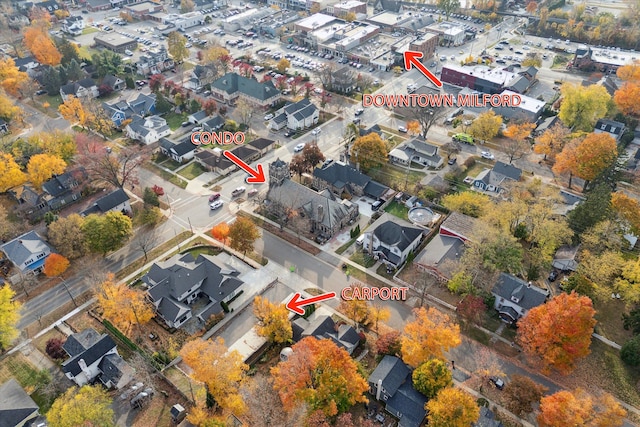 aerial view featuring a residential view