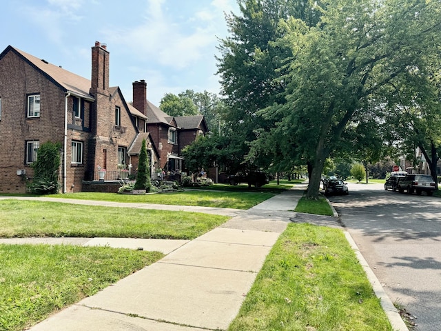 view of road featuring curbs and sidewalks