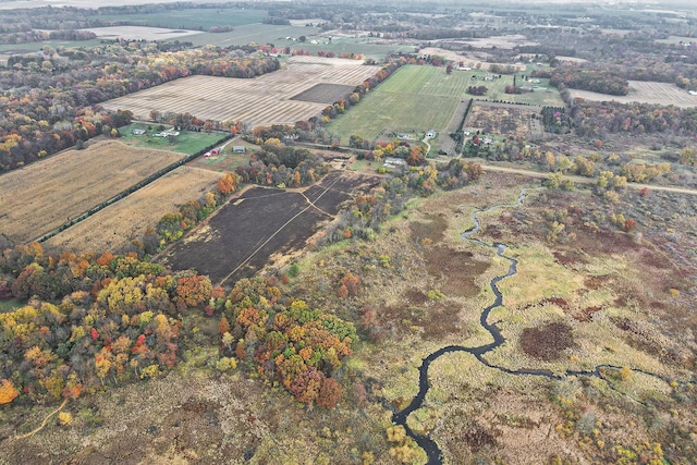 bird's eye view with a rural view