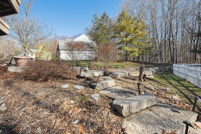 view of yard with fence