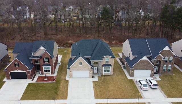 bird's eye view with a residential view