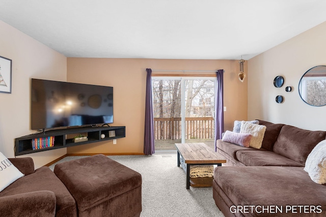 view of carpeted living area