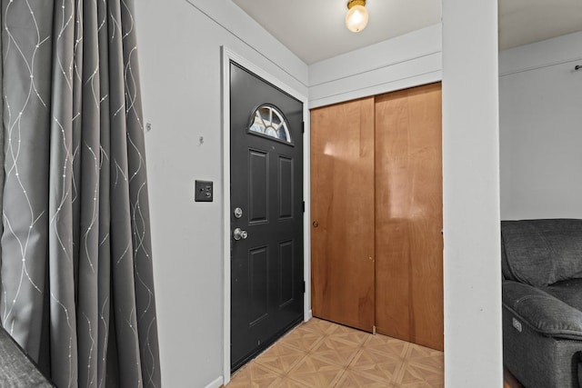 entryway featuring light floors