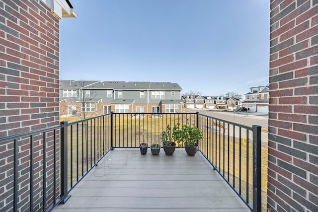 balcony with a residential view