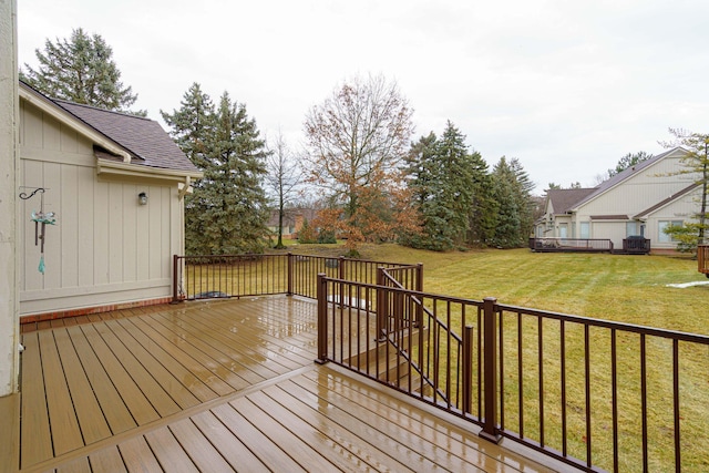 deck with a lawn