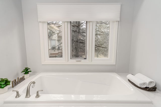 full bathroom featuring a garden tub