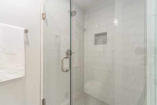 full bathroom featuring a stall shower