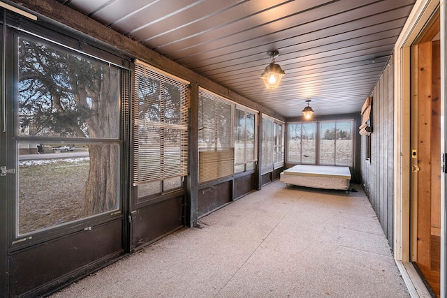 view of unfurnished sunroom