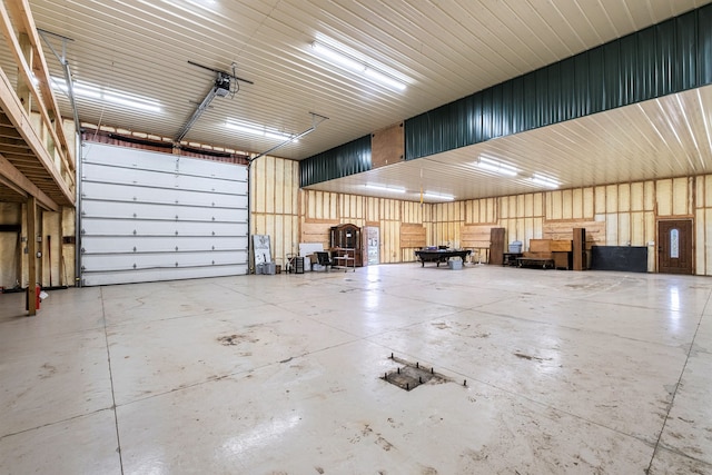 garage featuring metal wall