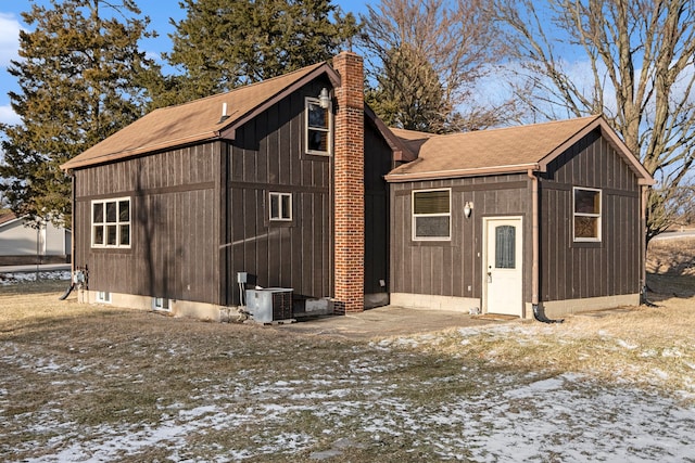 view of outbuilding featuring central air condition unit