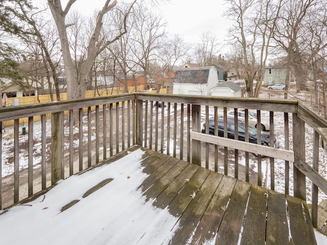 wooden terrace featuring a residential view