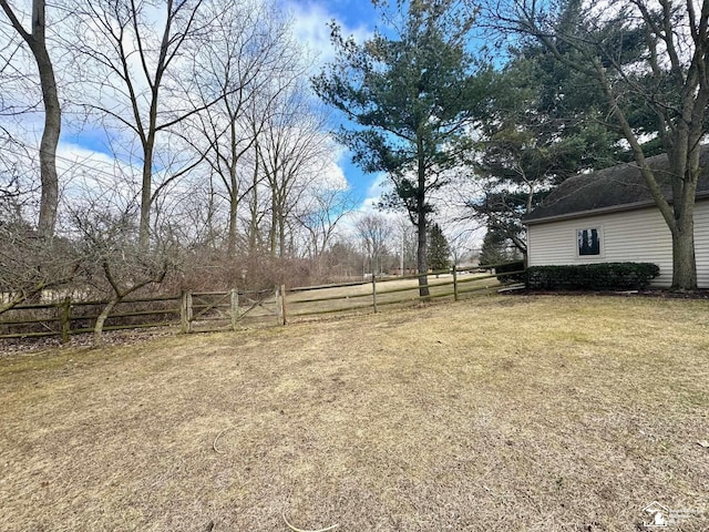 view of yard featuring fence