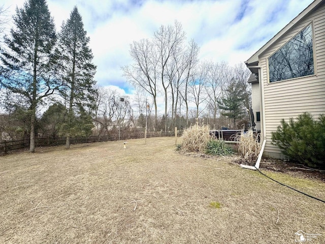 view of yard featuring fence