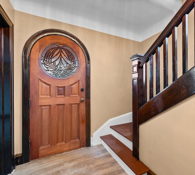 2412 Cornell St, Dearborn, MI 48124 - entryway with stairs and wood finished floors