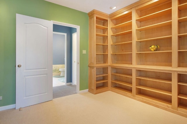 interior space featuring carpet and baseboards