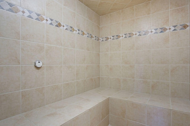 bathroom featuring a tile shower