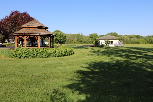 view of yard with a gazebo