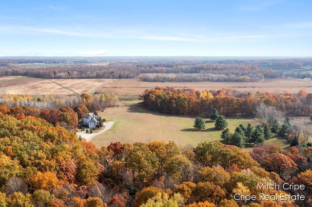 drone / aerial view with a rural view