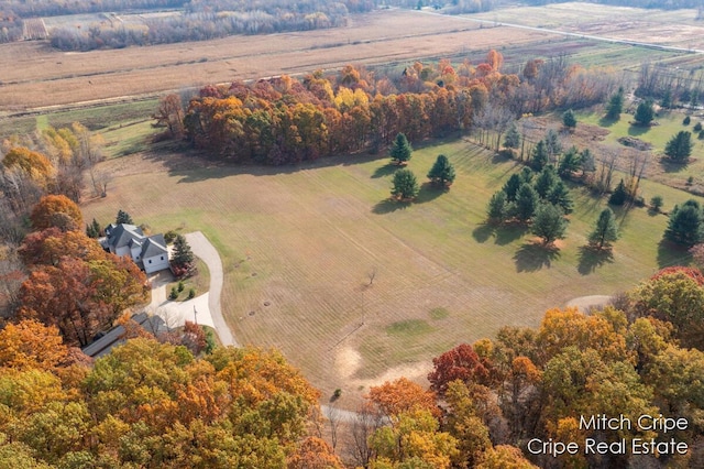 aerial view with a rural view