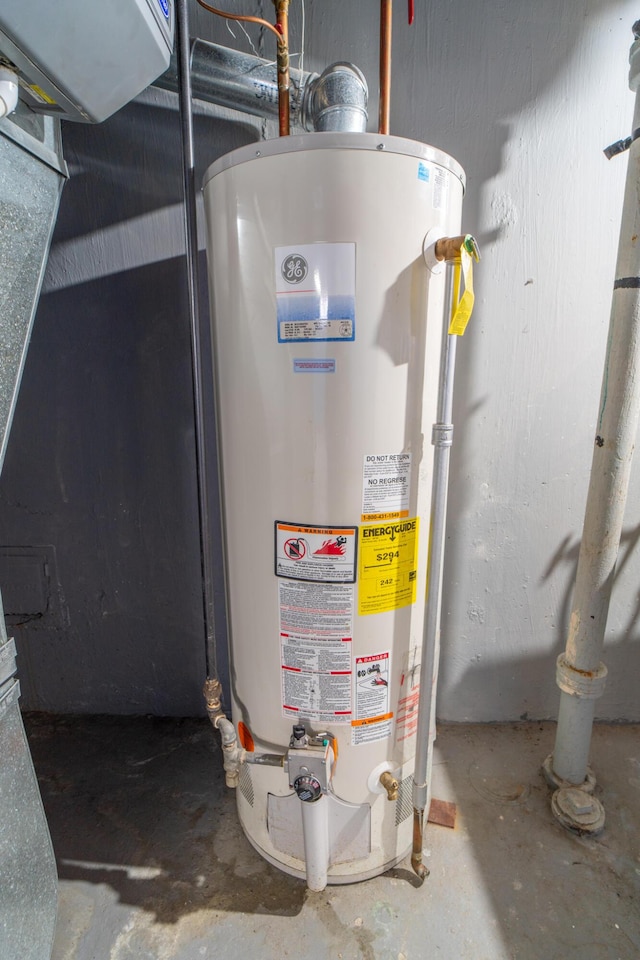 utilities featuring gas water heater