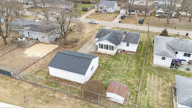 bird's eye view with a residential view