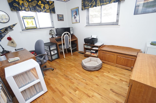 office featuring wood finished floors