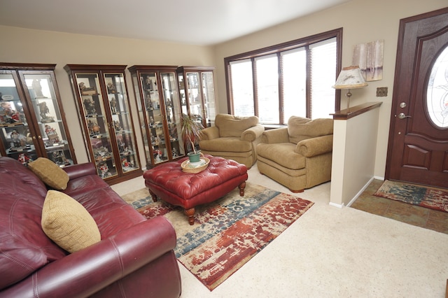 living area with baseboards