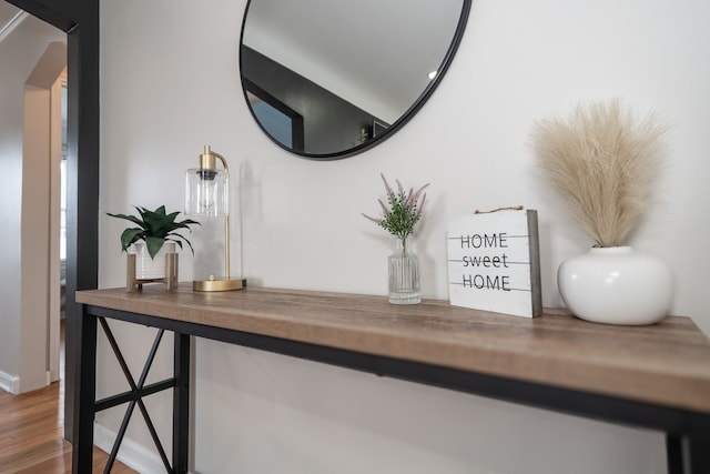 interior details featuring wood finished floors