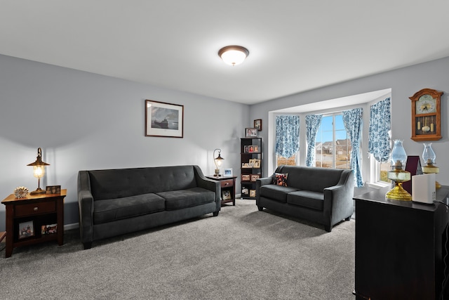 living room with carpet flooring