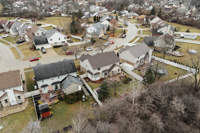 aerial view with a residential view