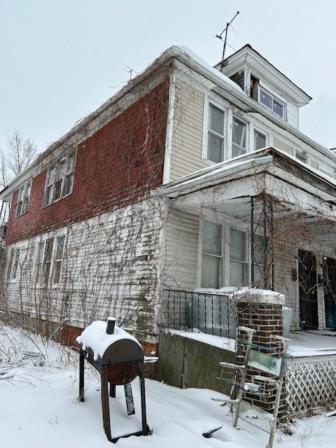 view of snowy exterior