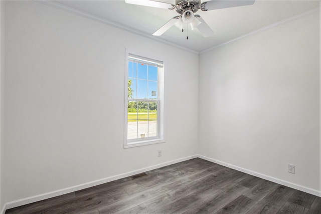 69205 Garver Lake Rd Unit 58, Edwardsburg, MI 49112 - empty room featuring dark wood-style floors, visible vents, baseboards, and ornamental molding