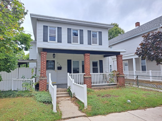 view of front of property featuring a porch