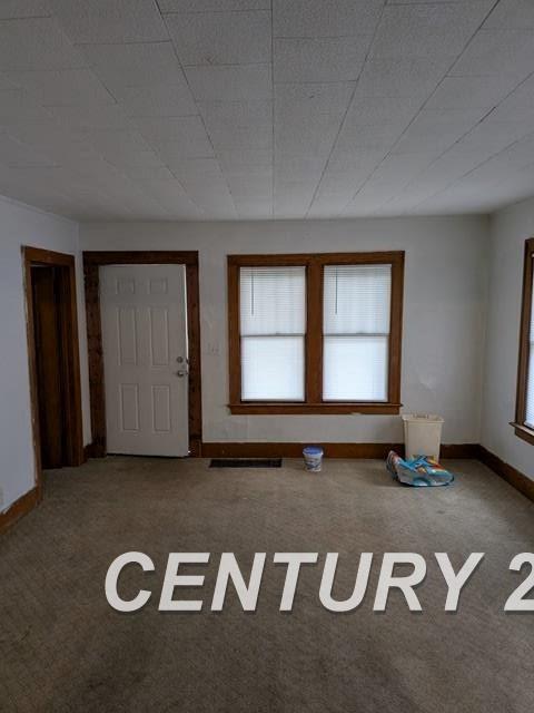 carpeted foyer entrance with plenty of natural light and baseboards