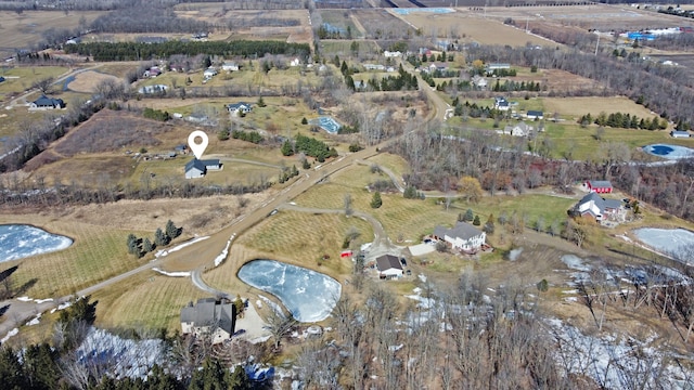 bird's eye view featuring a rural view