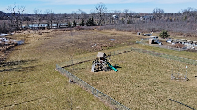 drone / aerial view featuring a rural view