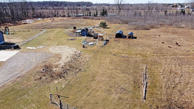 bird's eye view featuring a rural view