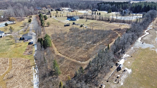 drone / aerial view featuring a rural view