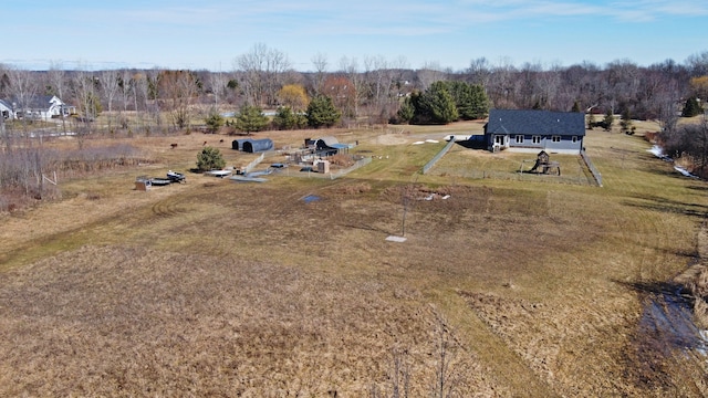 bird's eye view featuring a rural view