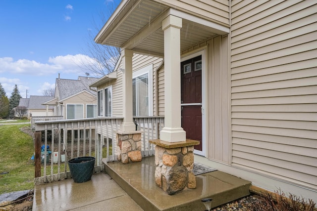 exterior space with covered porch