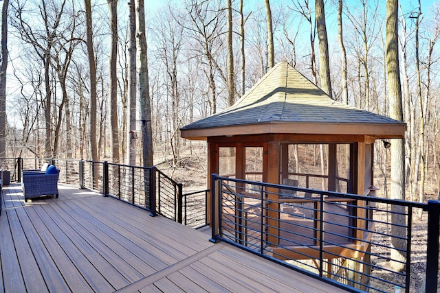 deck with a gazebo