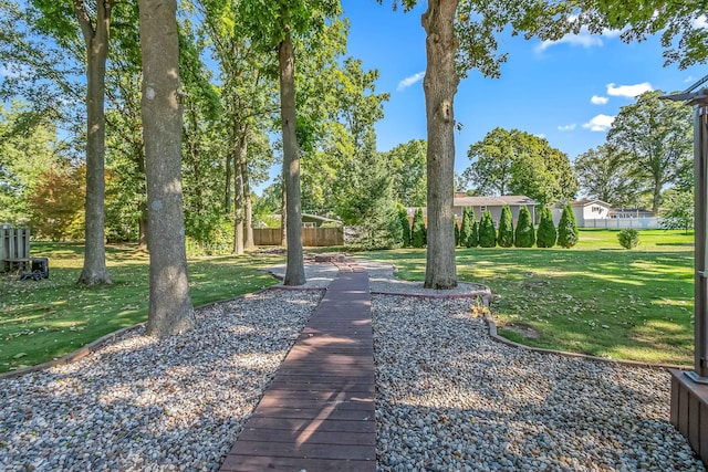 view of yard featuring fence