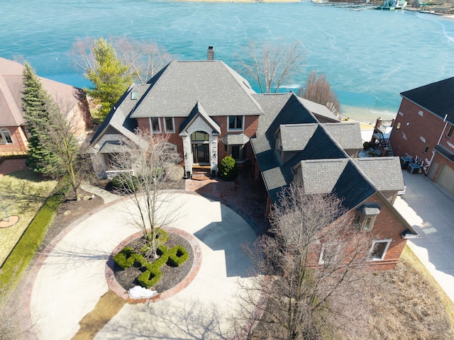 aerial view with a residential view