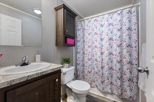 full bath featuring vanity and toilet