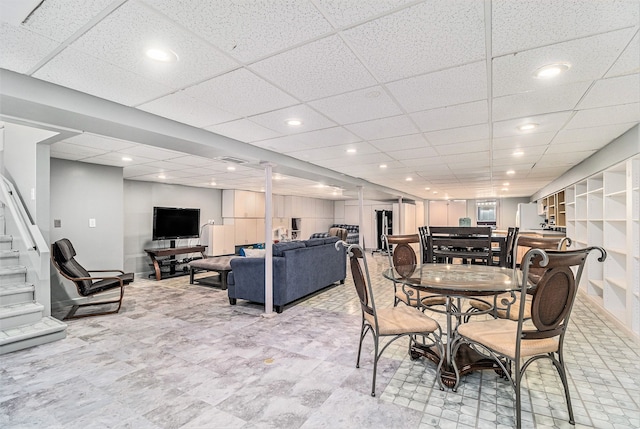 dining room with visible vents and recessed lighting