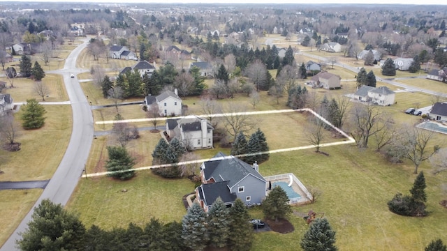 bird's eye view with a residential view