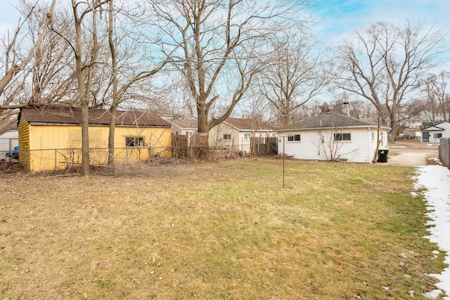 view of yard with fence